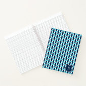 Preppy-Korbegeflecht – Navy & Türkis Monogramm Notizblock (Innenseite)
