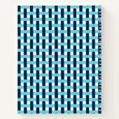 Preppy-Korbegeflecht – Navy & Türkis Monogramm Notizblock (Rückseite)