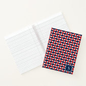 Preppy Korbgeflecht – Navy & rotes Monogramm Notizblock (Innenseite)