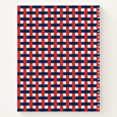 Preppy Korbgeflecht – Navy & rotes Monogramm Notizblock (Rückseite)