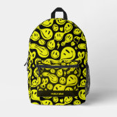 Preppy-Lächeln zurück zum Schwarz-Gelb-Gesicht der Bedruckter Rucksack (Vorderseite)