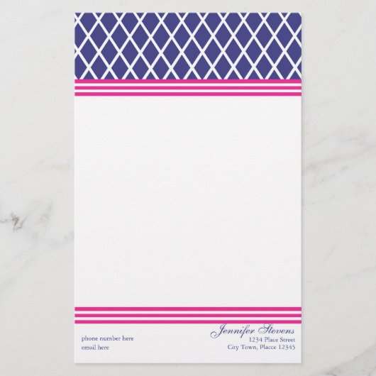 Preppy Lattice Briefpapier (Vorderseite)
