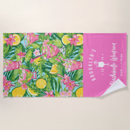 Preppy Lemon Cocktail | Bachelorette Weekend Strandtuch