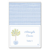 Preppy Lemon Tree Polterabend Platzkarte Tischnummer (Vorderseite)