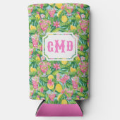 Preppy Lemon Tropical Cocktails | Monogramm Selters Dosenkühler (Vorderseite)