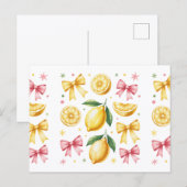 Preppy Lemons and Ribbons Summer Vibes Postkarte (Vorne/Hinten)