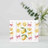 Preppy Lemons and Ribbons Summer Vibes Postkarte (Stehend Vorderseite)