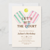 Preppy Let's Hit The Court Pickleball Geburtstag Einladung (Vorderseite)