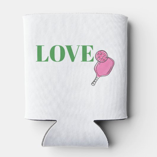 Preppy Liebe Pink Pickleball Dosenkühler (Rückseite)