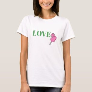 Preppy Liebe Pink Pickleball Paddle Ball T-Shirt
