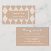 Preppy Light Brown Raute Pattern Fashion Clothier Visitenkarte (Vorne/Hinten)