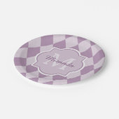 Preppy Light Lila Raute Girl Monogram und Name Pappteller (Schrägansicht)