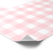 Preppy Light Pink Gingham Bow Baby Girl Dusche Poster (Ecke)