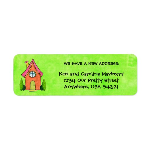 Preppy Lil House New Address Labels (Vorne)