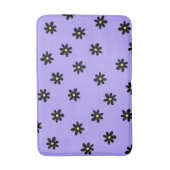 Preppy Lila Black Floral Simple Blume Pattern Badematte (Vorderseite Vertikal)