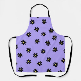 Preppy Lila Black Floral Simple Blume Pattern Schürze