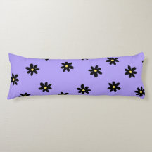 Preppy Lila Black Floral Simple Blume Pattern