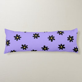 Preppy Lila Black Floral Simple Blume Pattern Seitenschläferkissen