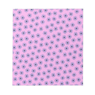 Preppy Lila Blau Hippie Blumenmuster Notizblock