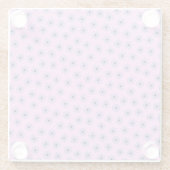 Preppy Lila Blue Botanical Small Blume Muster Glasuntersetzer (Rückseite)