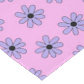 Preppy Lila Blue Botanical Small Blume Muster Tischdecke (Schrägansicht)