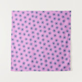 Preppy Lila Blue Botanical Small Blume Muster Wandteppich (Vorderseite (Horizontal))