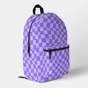 Preppy Lila Checked Backpack Bedruckter Rucksack