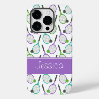 Preppy Lila Green Aquamarin Tennis Personalisiert Case-Mate iPhone Hülle