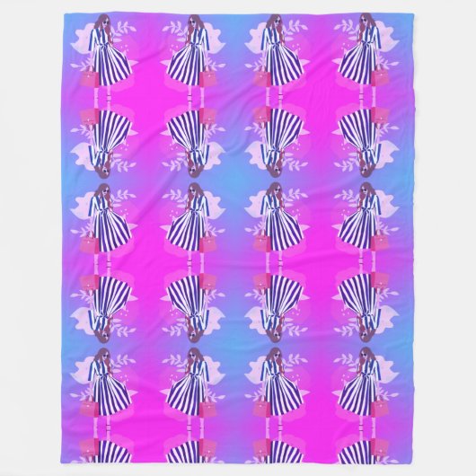 Preppy lila l hübsche Frauen in modernem Kleid Fleecedecke (Vorderseite)