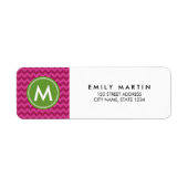 Preppy-Lila-Monogramm-Adressenaufkleber (Vorne)
