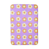 Preppy Lila Orange Floral Simple Blume Pattern Badematte (Vorderseite Vertikal)