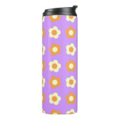 Preppy Lila Orange Floral Simple Blume Pattern Thermosbecher (Nach links gedreht)