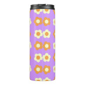 Preppy Lila Orange Floral Simple Blume Pattern Thermosbecher (Rückseite)