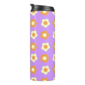 Preppy Lila Orange Floral Simple Blume Pattern Thermosbecher (Nach rechts gedreht)