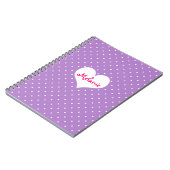 Preppy lila polster dot heart personalisiert Journ Notizblock (Linke Seite)