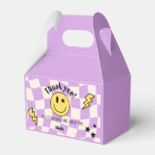 Preppy Lila Retro Y2K Smile Birthday Favor Box Geschenkschachtel (Vorderseite)