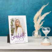 Preppy Lila Script Abschluss Foto Fotoplatte (Seite)