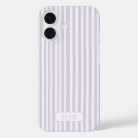 Preppy Lila Stripe Monogram Hübsch iPhone 16