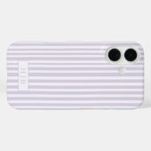Preppy Lila Stripe Monogram Hübsch iPhone 16 Case-Mate iPhone Hülle (Rückseite (Horizontal))