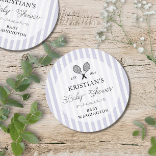 Preppy Lila Tennis Country Club Kinderdusche Runder Pappuntersetzer