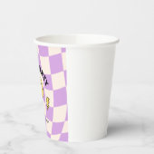 Preppy Lila Y2K Happy Face Birthday Paper Cups Pappbecher (Links)