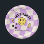 Preppy Lila Y2K Retro Birthday Paper Plate Pappteller<br><div class="desc"></div>