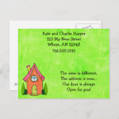 Preppy Lime Green and Pink New Address Moving Card Ankündigungspostkarte (Vorne/Hinten)