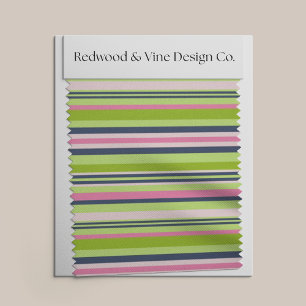 Preppy Lime Green, Pink und Navy Strip Stoff