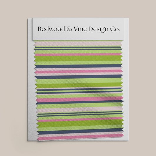 Preppy Lime Green, Pink und Navy Strip Stoff