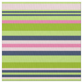 Preppy Lime Green, Pink und Navy Strip Stoff (Nahaufnahme)