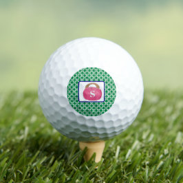 Preppy Link Geometric Muster Pink Bermuda Bag Golfball