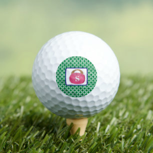 Preppy Link Geometric Muster Pink Bermuda Bag Golfball