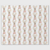 Preppy Little Pink Bow Baby Girl Rabbit Coquette Geschenkpapier (Flach)