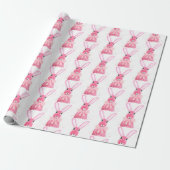 Preppy Little Pink Bow Baby Shower Rabbit Geschenkpapier (Ungerollt)